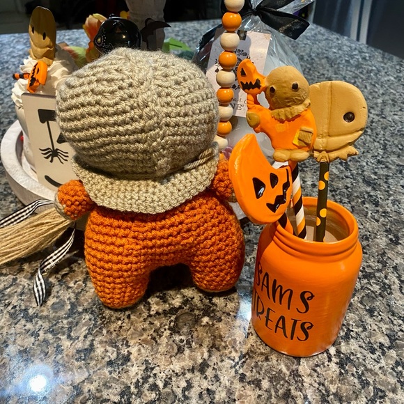 Handmade Sam Trick or Treat. Comes with handmade faux suckers & jar! Adorable! - Picture 5 of 6
